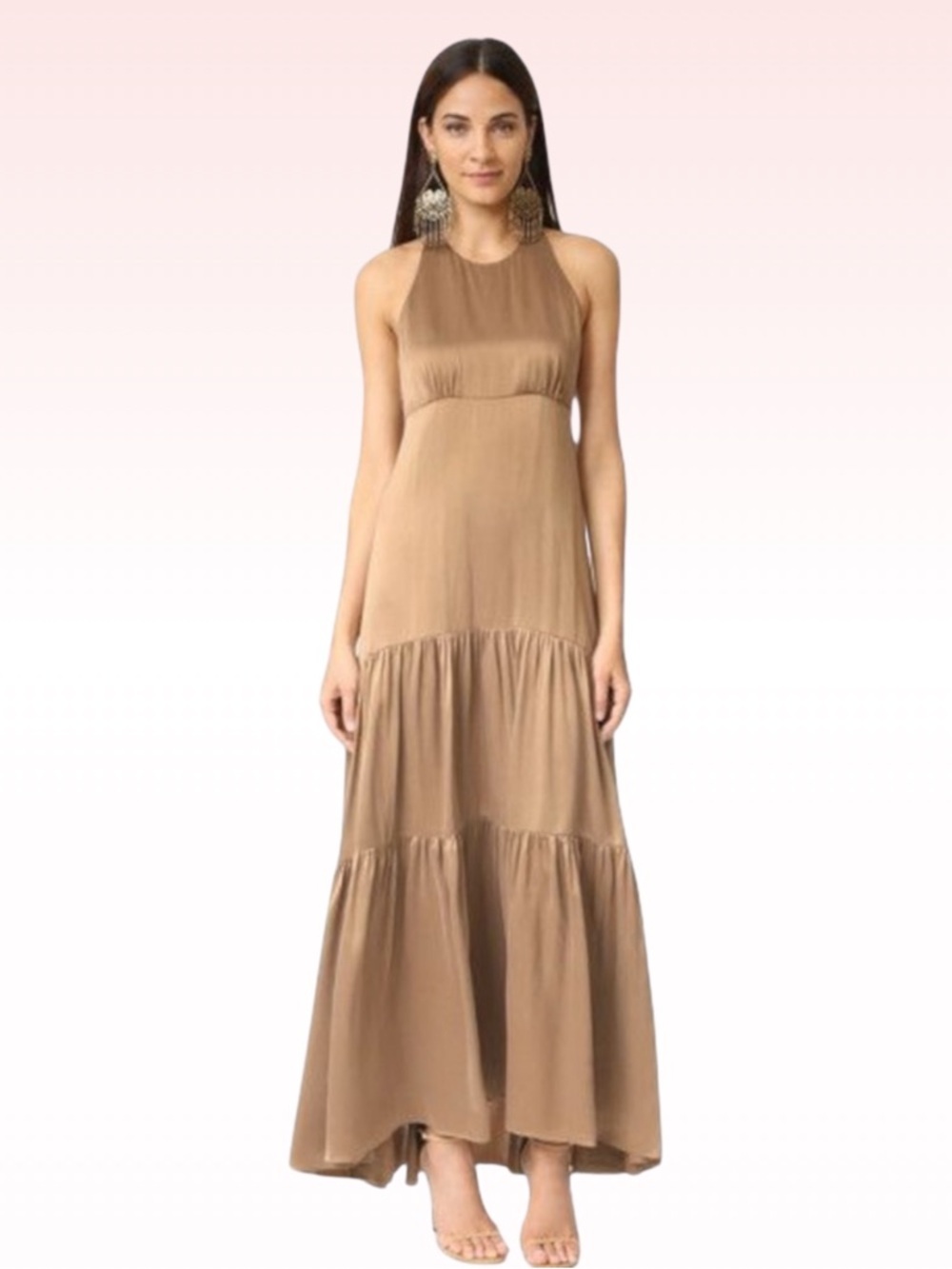 L’AGENCE Brown Talia Tiered Maxi Dress (Sz 4) - Picture 1 of 8